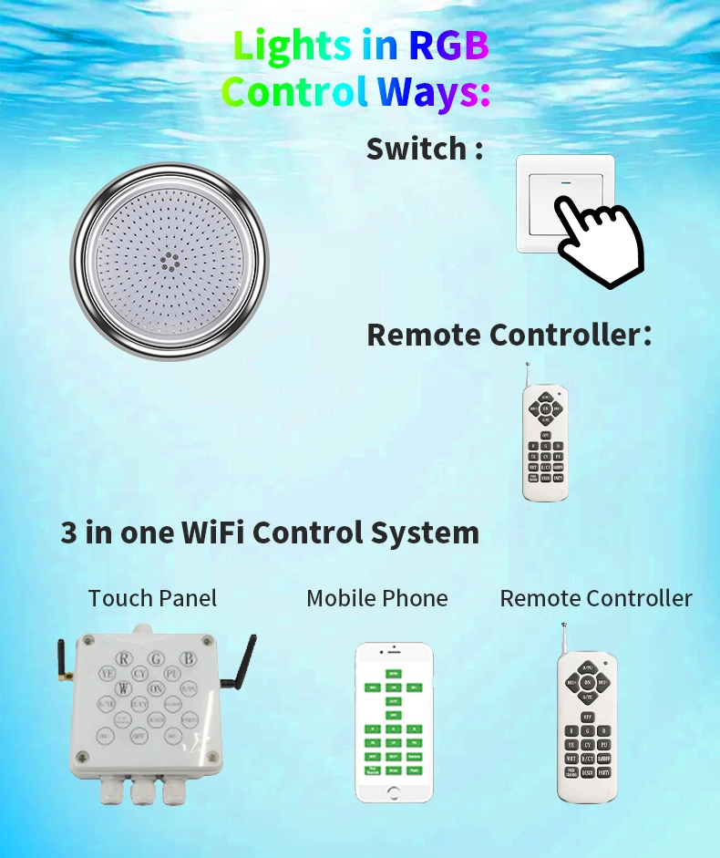 Remote Control RGB 1-1/2" LED Swimming Pool Light 1.5 Inch