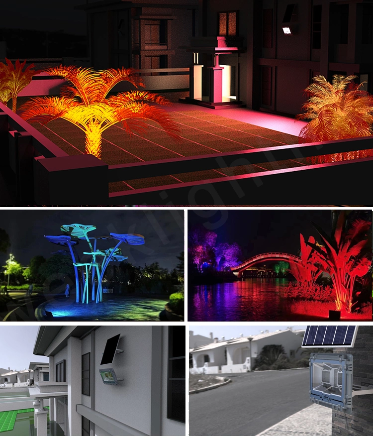 Multi Color Sensor Solar Power Energy System of LED Flood Light with Power Display